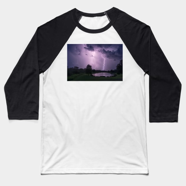 Lightning Strike Baseball T-Shirt by StacyWhite